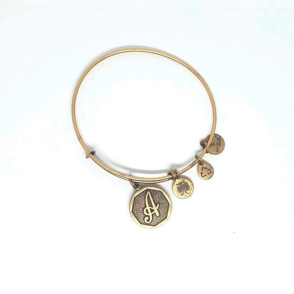 Alex & Ani Adjustable Bangle Gold Tone Charm Bracelet - Picture 5 of 5